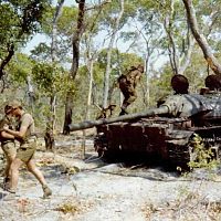 Cuban tank knocked out by SADF
