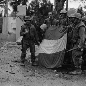 US Marines Capture flag Hue Vietnam