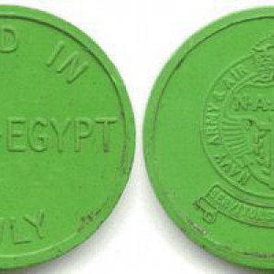 NAAFI GREEN TOKEN FOR EGYPT 1940s