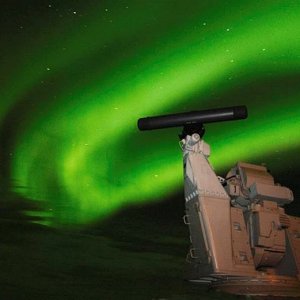 HMS Invincible and Aurora borealis