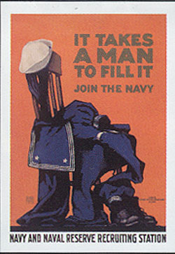It Takes A Man To Fill It USN Poster