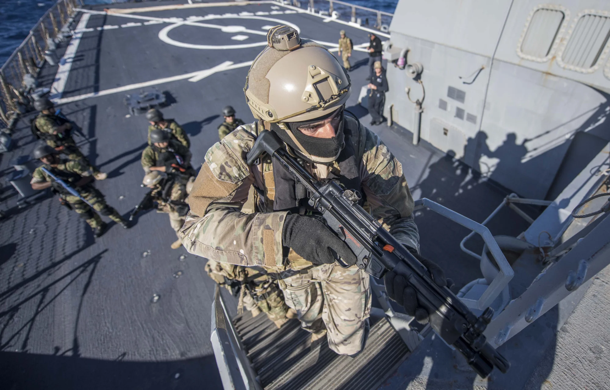 A_member_of_the_Armed_Forces_of_Malta_climbs_a_ladder_during_a_VBSS.webp