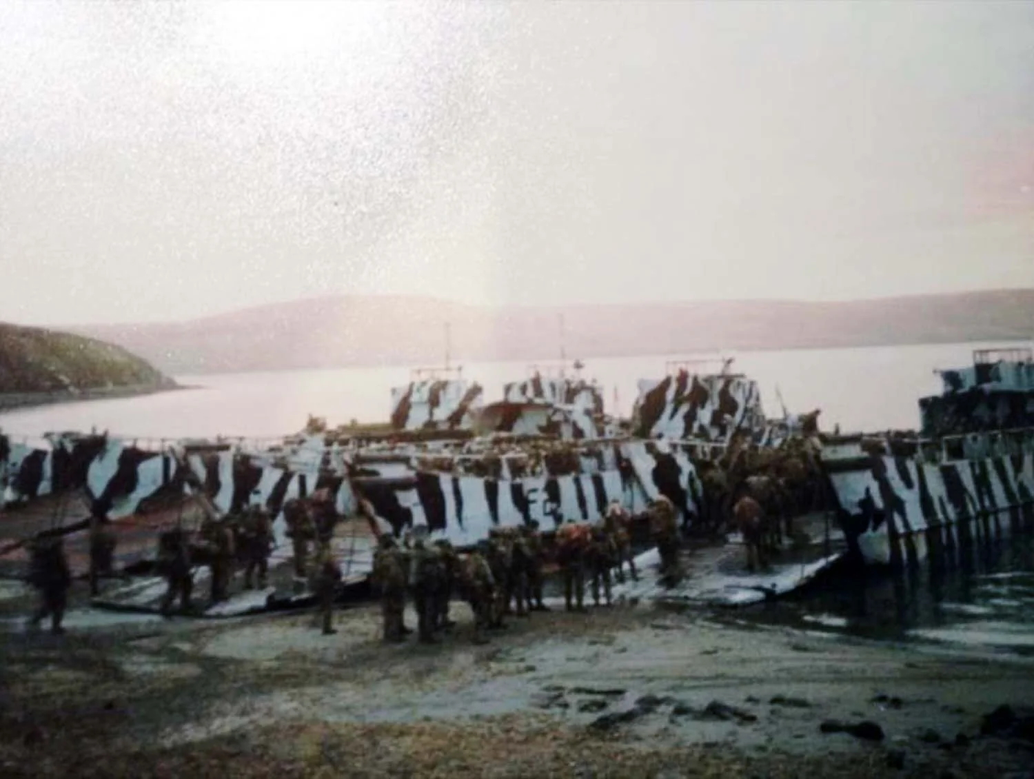 All four of Fearless Landing Craft in the Falklands.webp