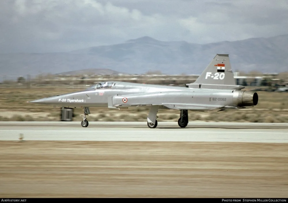 Egyptian F-20A (82-0062, GG1001) at Edwards AFB (4 March 1983).webp