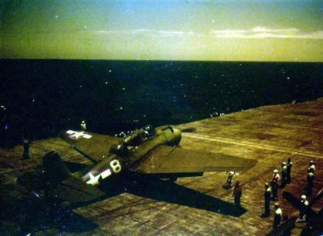 Essex NP Take-offs and landings from USS Essex. August 1943 -1.webp