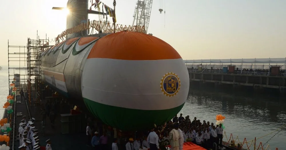 Indian Navy's third Scorpene-class submarine Karanj.webp