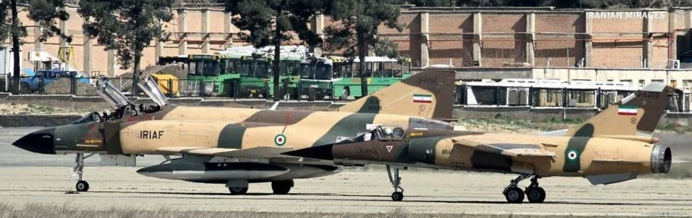 IRIAF Mirage F1EQ (3-6205) & F-4D (3-6714) taxiing.webp