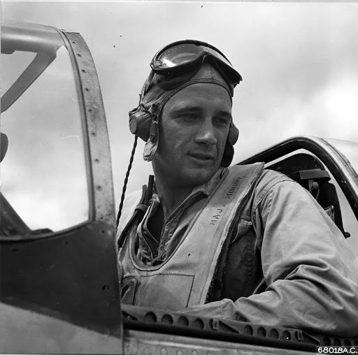 Major MooreFrom ESSEX shot down more planes over Japan 45th fighter squadron.webp