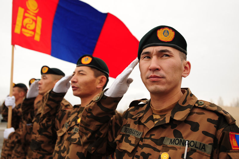 Mongolian troops at the Transit Center in Manas, Kyrgyzstan en route to Afghanistan.jpg