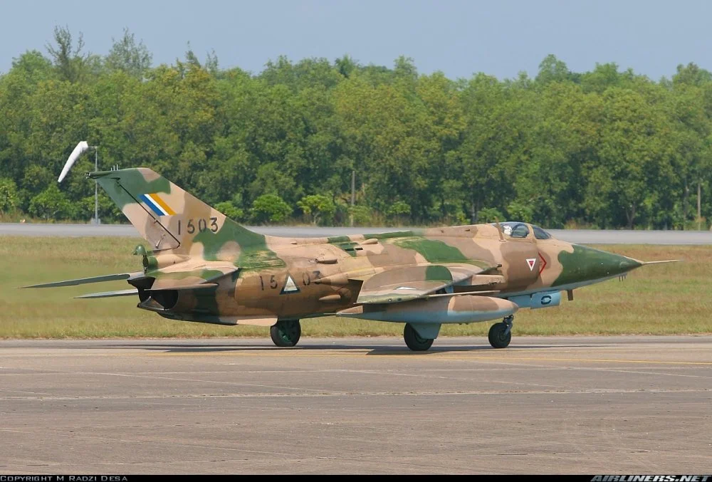 Myanmar A-5C (1503) at Yangon Int'l after a training flight (December 2005).jpg