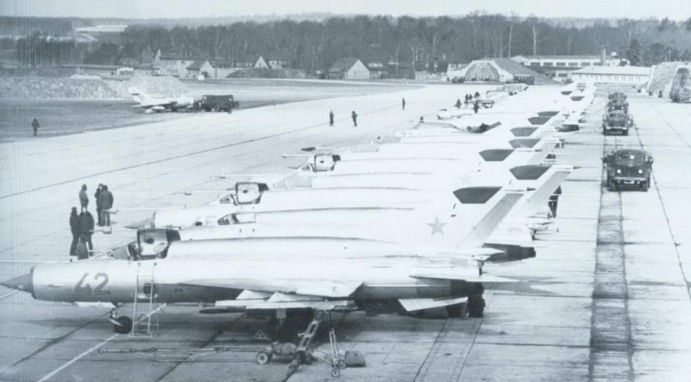 Soviet MiG-21SMT (42 & more) at Altemburg (1980-81).jpg