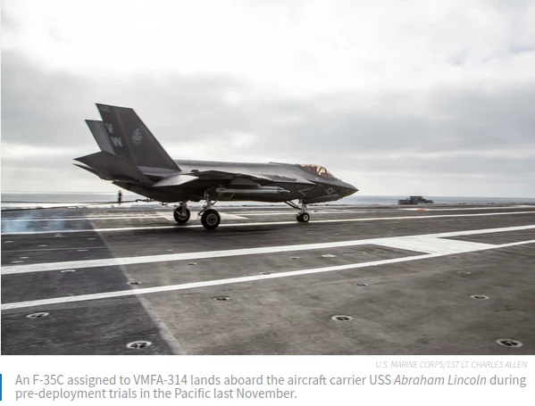 Strike Fighter F-35C lands.webp