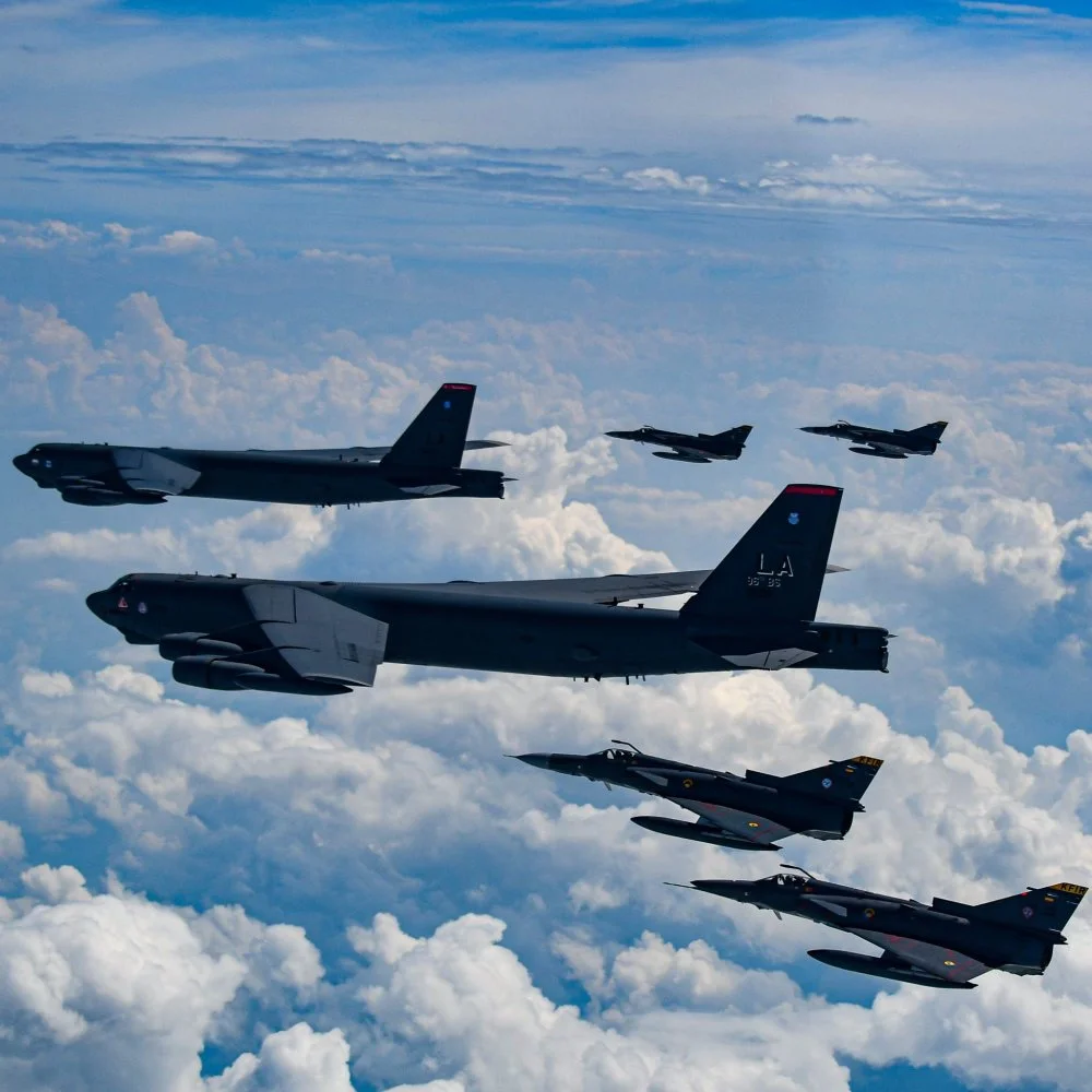 U.S. Air Force B-52H Stratofortresses and Colombian Air Force Kfirs.webp