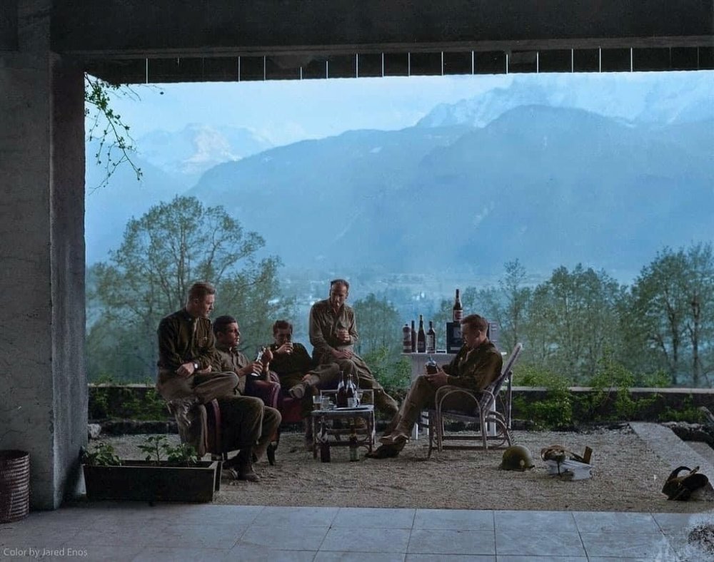US ARMY Easy Company men celebrate V-E day in Berchtesgaden.jpg