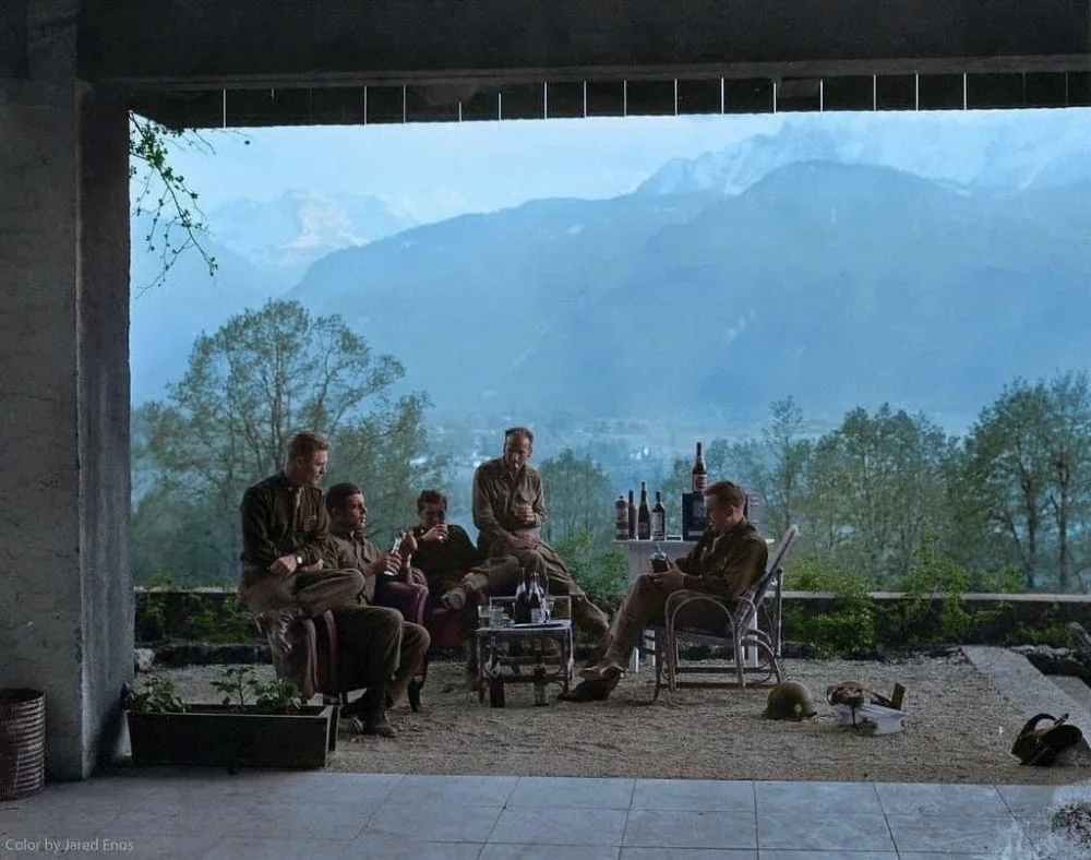 US ARMY Easy Company men celebrate V-E day in Berchtesgaden.webp