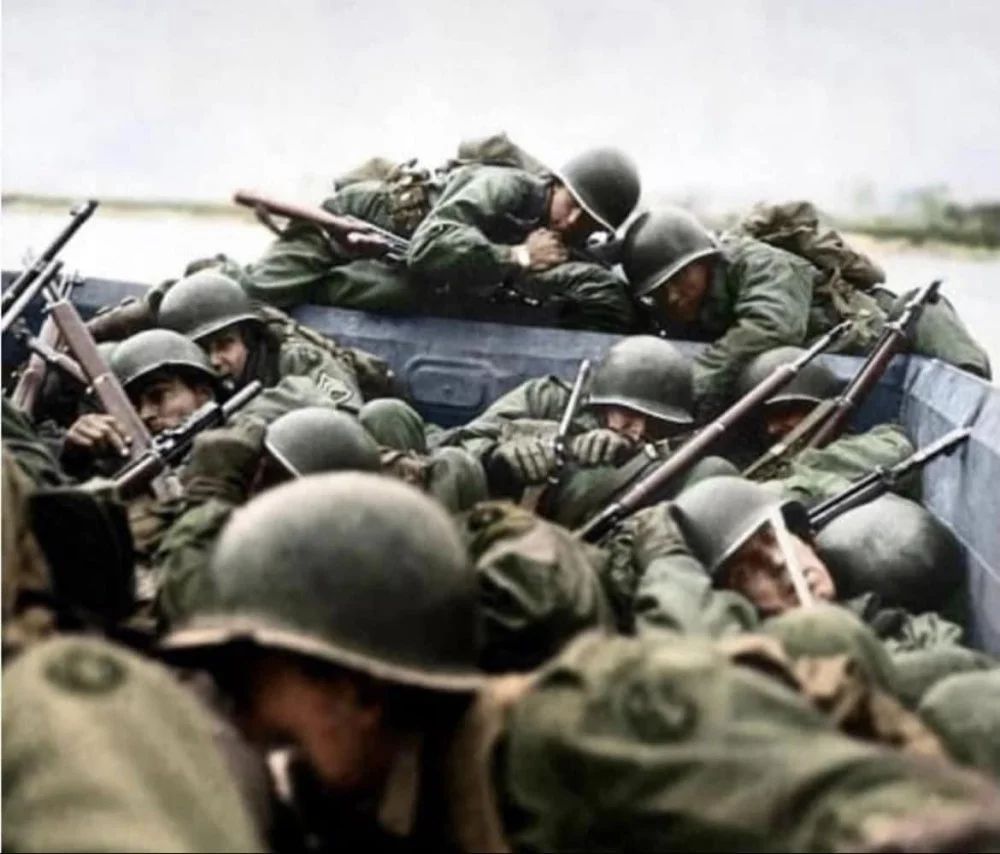 US March of 1945, American soldiers keep a low profile.webp