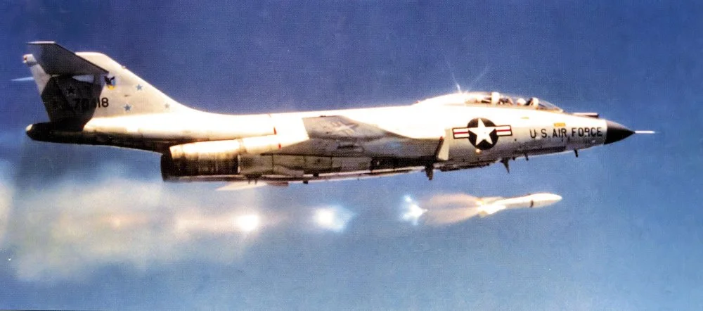 USAF F-101B-100-MC  of 2 FIS from Suffolk County AFB firing MB-1 Genis (1965).webp