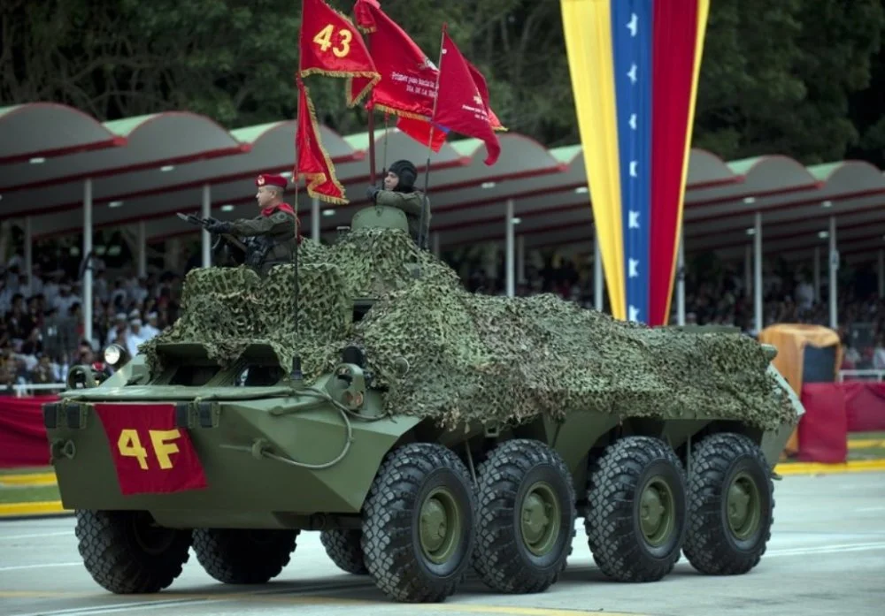 Venezuelan army Russian-made T-72B1 tanks march during a military parade to commemorate the 2...webp