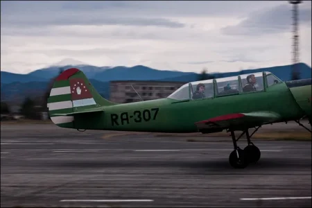 Abkhazian Yak-52 (RA-307) at Babushera - Sukhumi AP (13 December 2009).webp