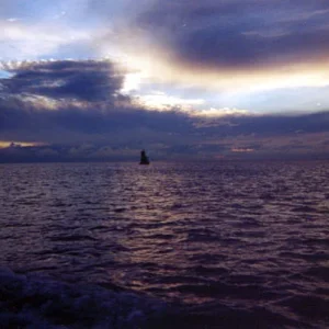 cable boat at sea.