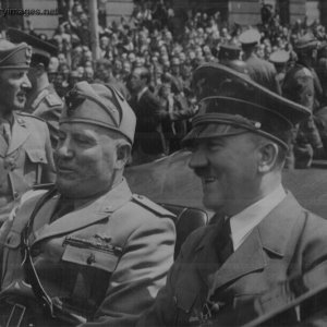 Adolf Hitler And Benito Mussolini In Munich, Germany