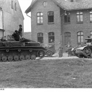 Panzer IV In A Polish Town WW2