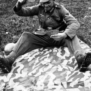 German soldier playing cards