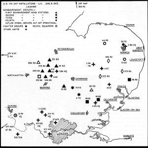 US VIII AAF Locations In UK - 1943