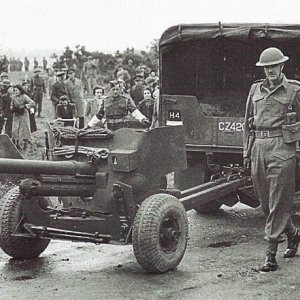 HM King George VI & Towed Artillery gun