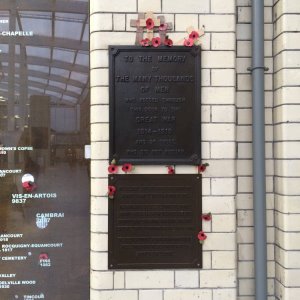 War Memorial at Victoria Train Station Manchester