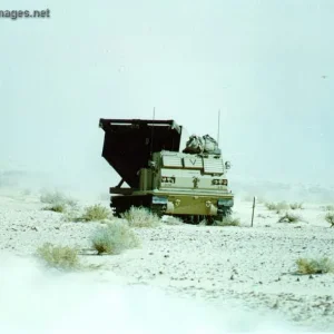 M270 MLRS returning pod to travelling position