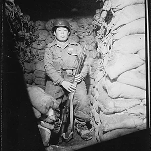 1952 March 15, A Republic Of Korea Soldier Guards The Panmun