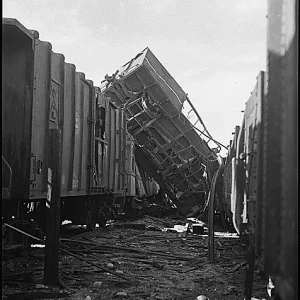 1952 February,Photo Portrays The Results Of Aerial Bombing