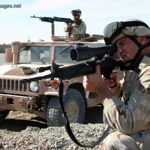 Senior Airmen secure the perimeter