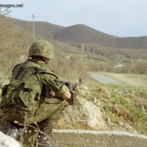 KFOR Polish guard at Blace border Crossing point