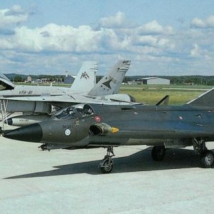Saab 35S Draken seen at Kauhava in June 1992