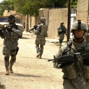 U.S. Army soldiers conduct a combat patrol in Tal Afar