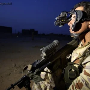 Lance Corporal Peters prepares for a night patrol