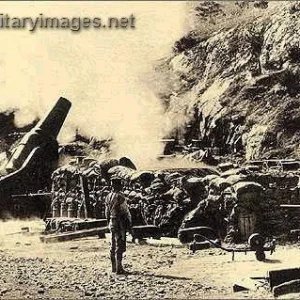 Japanese 28cm howitzer battery