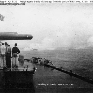 Watching the battle from the deck of USS Iowa (BB-04)