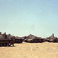 Amassed IDF M48A2C tanks 1967 Six-Day War