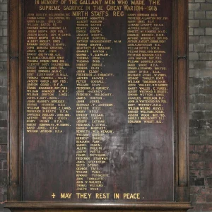 ALL SAINTS CHURCH ROLL OF HONOUR, HANLEY, STOKE ON TRENT