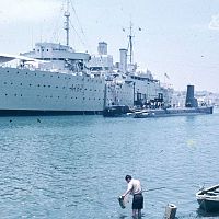 Royal Navy Submarine Depot HMS Forth, Msida Creek, 1959