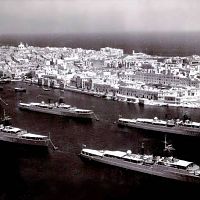 Royal Navy Frigates Sit In The Middle Of Sliema Creek In 1954