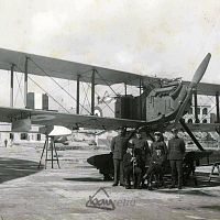 Seaplane crew pose for a photo at RAF Kalafrana In 1923