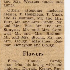 Thomas George BOWDEN. Funeral Notice