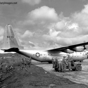 C-130 transport at the short runway at Bam Bleh