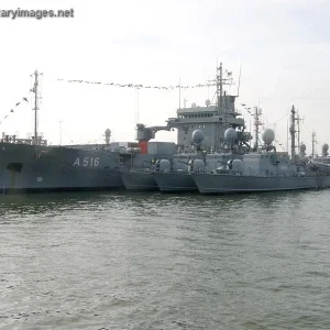 Supply ship Donau and Gepard class fast patrol boats