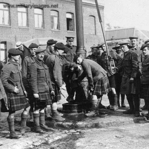 Troops filling their water bottles