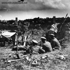 Trench mortar at the ready